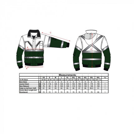 Jacheta reflectorizanta Portwest X HI-VIS BOMBER C565, 100% poliester, 190 gr/mp