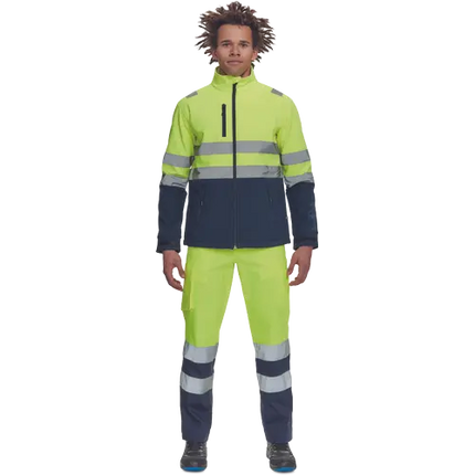 Jacheta softshell cu benzi reflectorizante Cerva MURCIA HV, 94% poliester, 6% elastan, 300 gr/mp