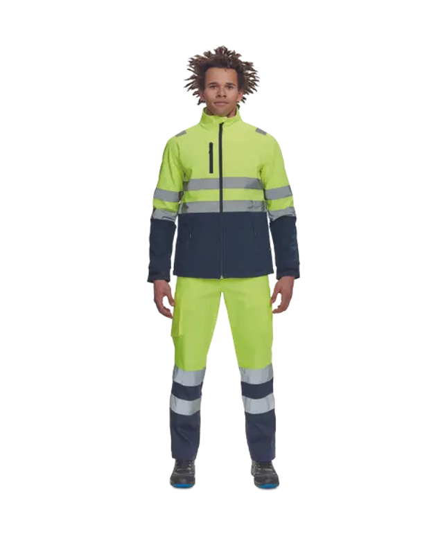 Jacheta softshell cu benzi reflectorizante Cerva MURCIA HV, 94% poliester, 6% elastan, 300 gr/mp