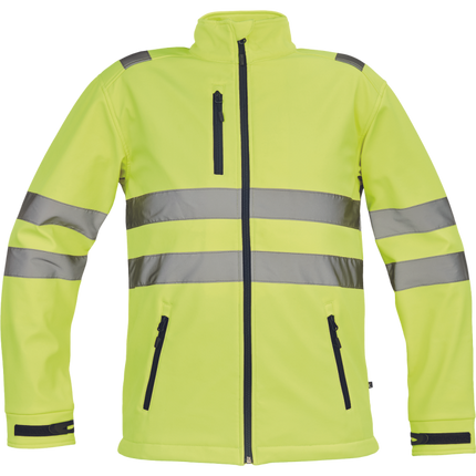 Jacheta softshell cu benzi reflectorizante Cerva MURCIA HV, 94% poliester, 6% elastan, 300 gr/mp