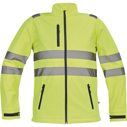 Jacheta softshell cu benzi reflectorizante Cerva MURCIA HV, 94% poliester, 6% elastan, 300 gr/mp