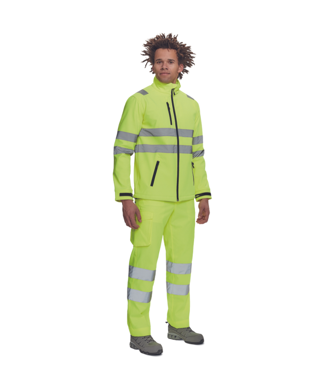 Jacheta softshell cu benzi reflectorizante Cerva MURCIA HV, 94% poliester, 6% elastan, 300 gr/mp