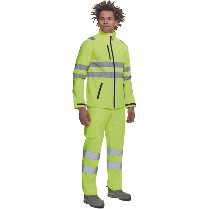 Jacheta softshell cu benzi reflectorizante Cerva MURCIA HV, 94% poliester, 6% elastan, 300 gr/mp