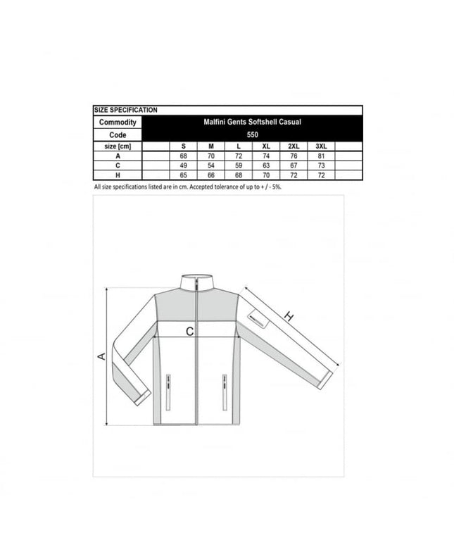 Jacheta softshell Malfini 550 CASUAL, 100% poliester, 350gr /mp
