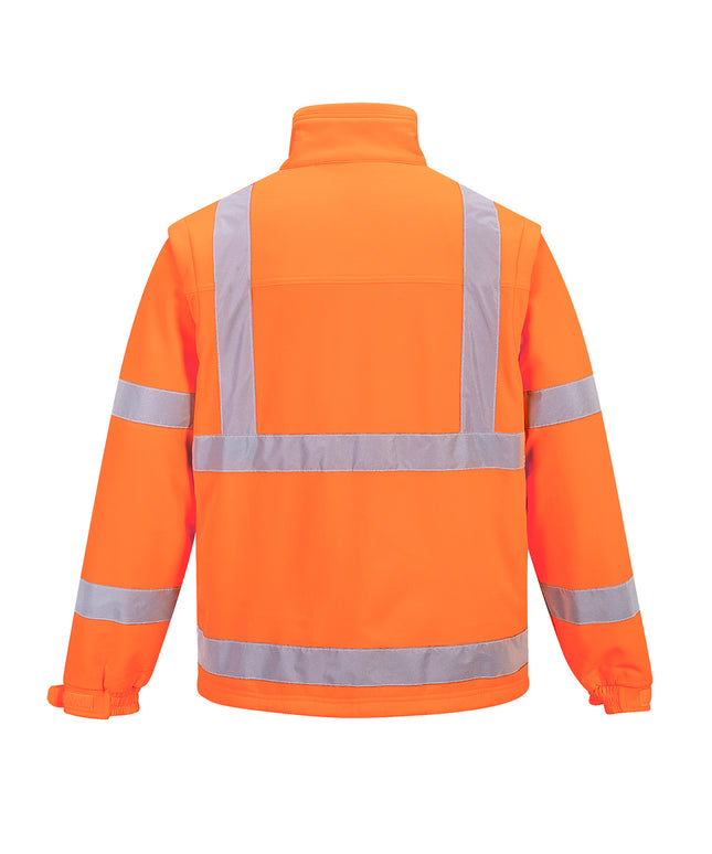 Jacheta softshell reflectorizanta cu maneci detasabile Portwest S428, 92% poliester, 8% elastan, 310 gr/mp