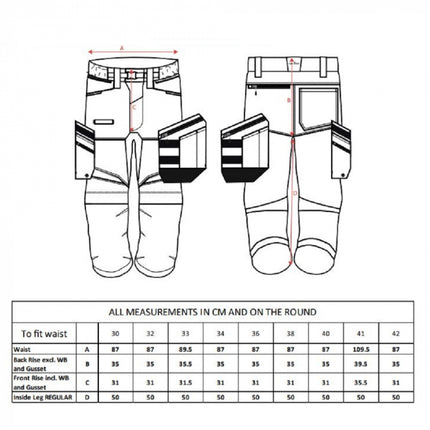 Pantaloni scurti de lucru Portwest KX3 HOLSTER KX344, cu elemente reflectorizante, 65% poliester, 35% bumbac, 230g