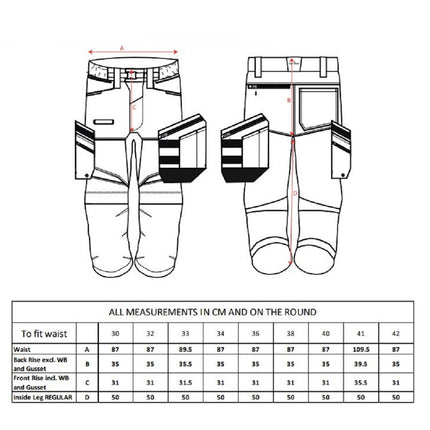 Pantaloni scurti de lucru Portwest KX3 HOLSTER KX344, cu elemente reflectorizante, 65% poliester, 35% bumbac, 230g