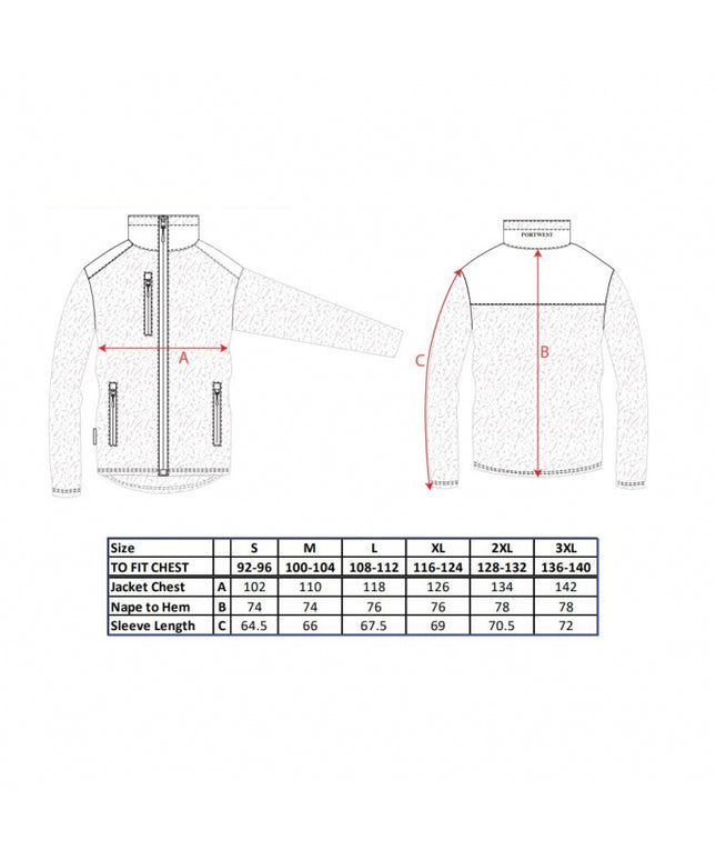 Jacheta fleece Portwest PERFORMANCE KX3 T830, 100% poliester, 310 gr/mp
