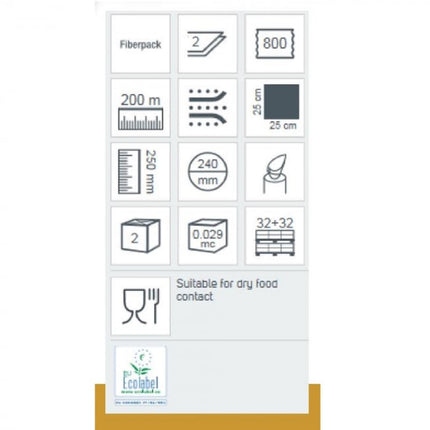 Lavete industriale Lucart ECONATURAL 800, din fibre de celuloza, 2 role