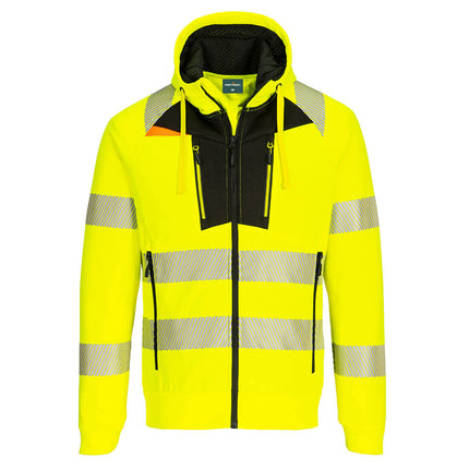 Hanorac cu gluga si fermoar Portwest DX484 PW3 Hi-Vis, 100% poliester, 330 gr/mp