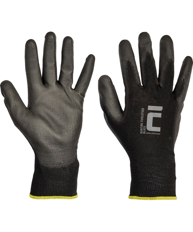 Manusi de protectie Cerva BUNTING BLACK EVOLUTION, impregnate in poliuretan