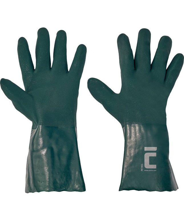 Manusi de protectie chimica Cerva PETREL , impregnate in PVC, 35 cm