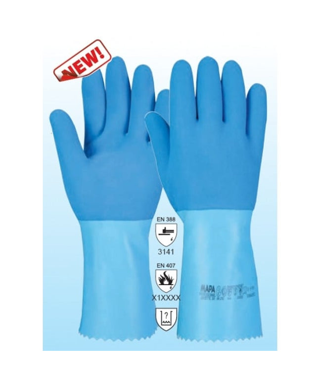 Manusi de protectie chimica Mapa JERSETTE 301, latex