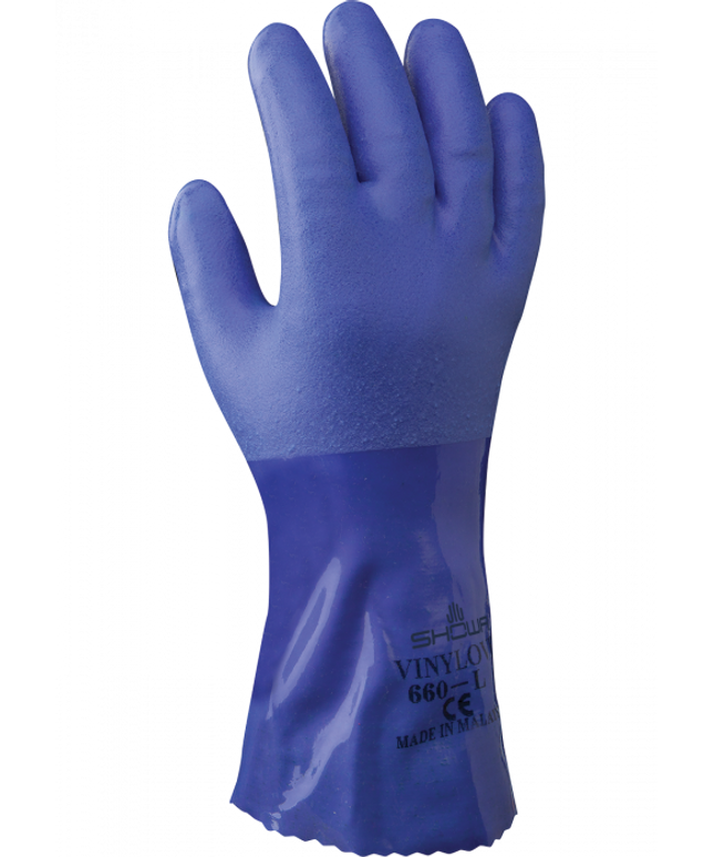 Manusi de protectie chimica Showa 660PVC, PVC