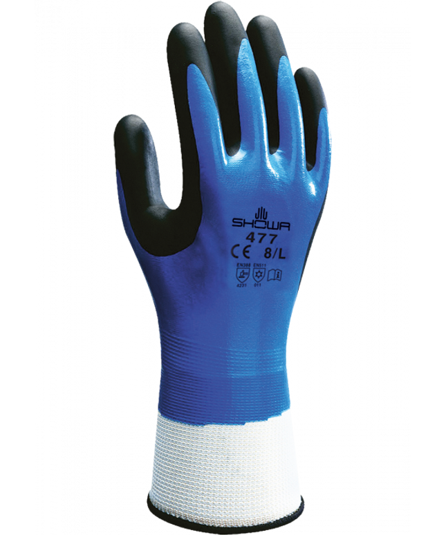 Manusi de protectie de iarna Showa COLD 477, impregnate in nitril