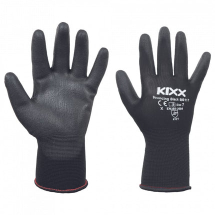 Manusi de protectie Kixx BOUNCING BLACK, impregnate in poliuretan
