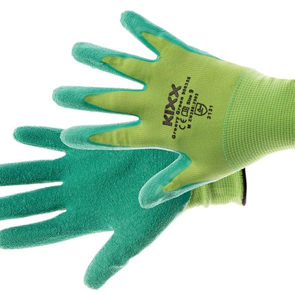 Manusi de protectie Kixx GROOVY GREEN, impregnate in latex