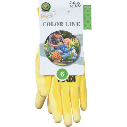 Manusi de protectie Kixx JUICY YELLOW, impregnate in poliuretan