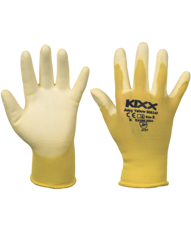 Manusi de protectie Kixx JUICY YELLOW, impregnate in poliuretan