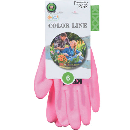 Manusi de protectie Kixx PRETTY PINK, impregnate in poliuretan