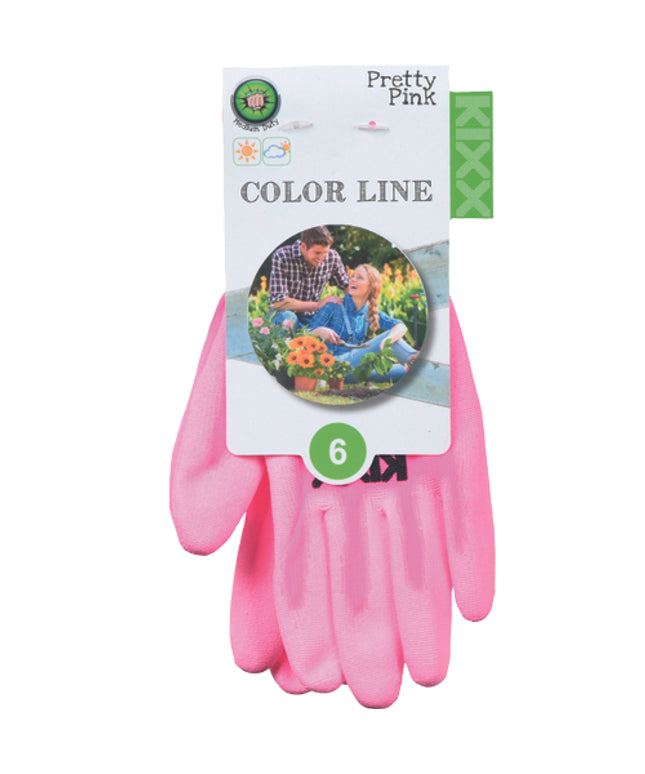 Manusi de protectie Kixx PRETTY PINK, impregnate in poliuretan