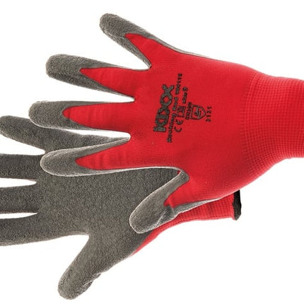 Manusi de protectie Kixx ROCKING RED, impregnate in latex