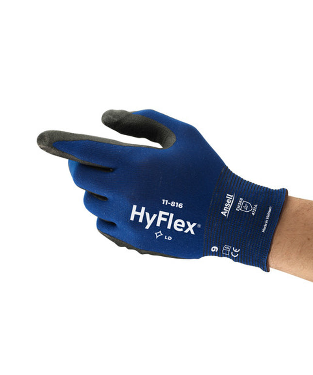 Manusi de protectie mecanica Ansell HYFLEX CATEG.II, impregnate in spuma de nitril