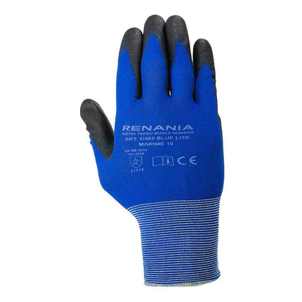 Manusi de protectie Renania BLUE LITE, impregnate in poliuretan, compatibila cu ecran tactil