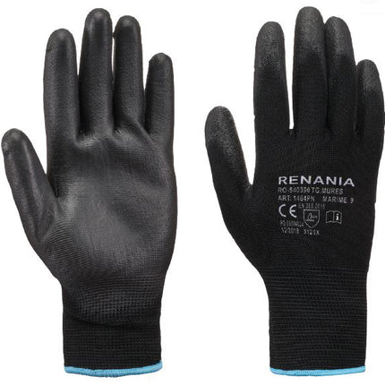 Manusi de protectie Renania SENSOR BLACK, impregnate in poliuretan, set 12 per (C200), 1464PN