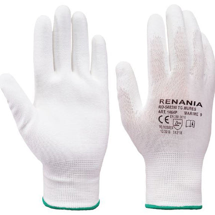 Manusi de protectie Renania SKIN WHITE, impregnate in poliuretan