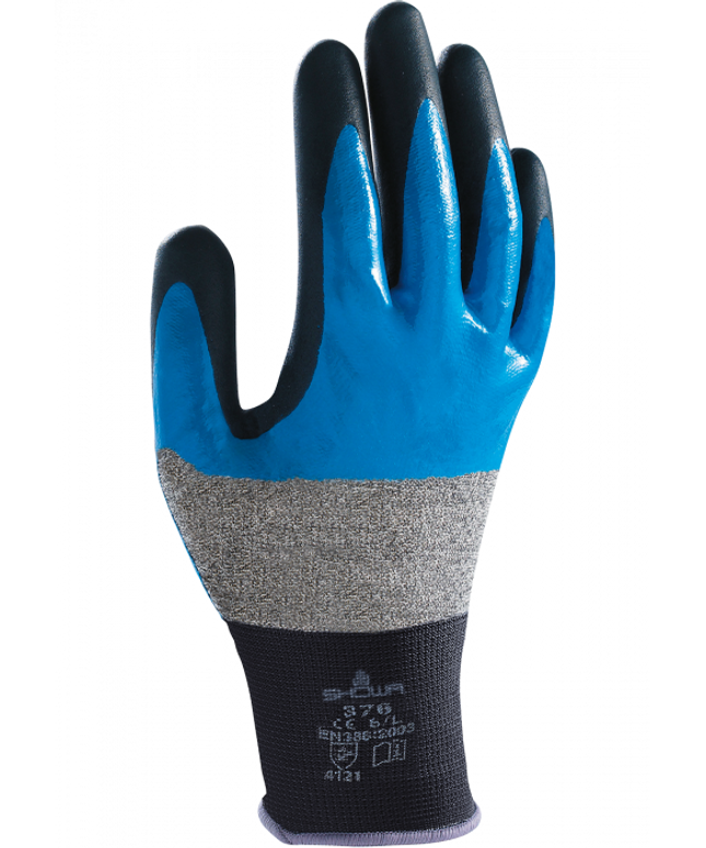 Manusi de protectie Showa 376R, impregnate in spuma de nitril