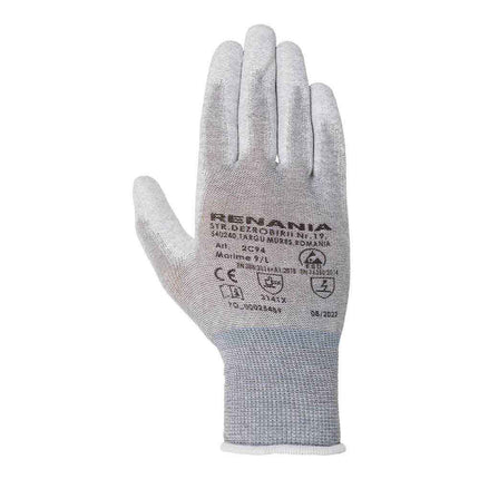 Manusi de protectie statica Renania CATEGORIA II ESD, impregnate in poliuretan, set 10 per (2C94)