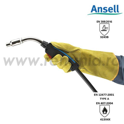 Manusi de protectie sudura Ansell ACTVARMR 43-216, piele spalt bovina, ata kevlar