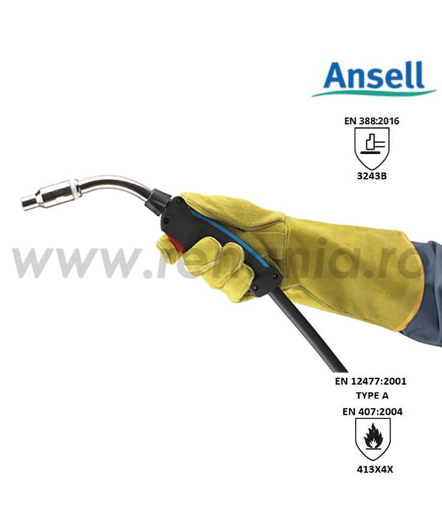 Manusi de protectie sudura Ansell ACTVARMR 43-216, piele spalt bovina, ata kevlar