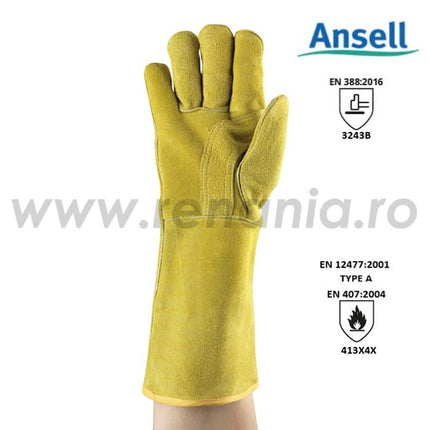 Manusi de protectie sudura Ansell ACTVARMR 43-216, piele spalt bovina, ata kevlar