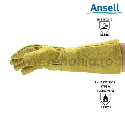 Manusi de protectie sudura Ansell ACTVARMR 43-216, piele spalt bovina, ata kevlar