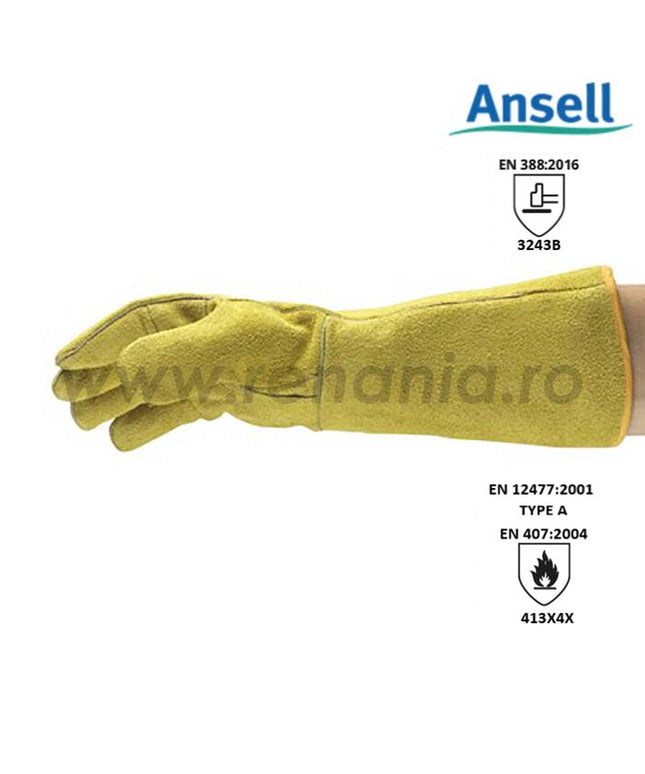 Manusi de protectie sudura Ansell ACTVARMR 43-216, piele spalt bovina, ata kevlar