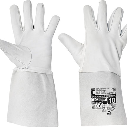 Manusi de protectie sudura Cerva SANDERLING WELDER, piele capra, 15 cm
