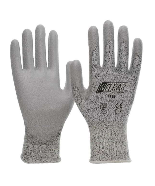 Manusi de protectie taiere Nitras 6315N, impregnate in poliuretan