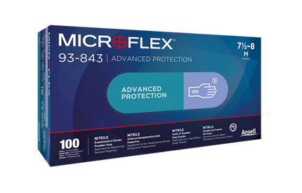 Manusi din nitril nepudrate Ansell MICROFLEX 93-843, unica folosinta