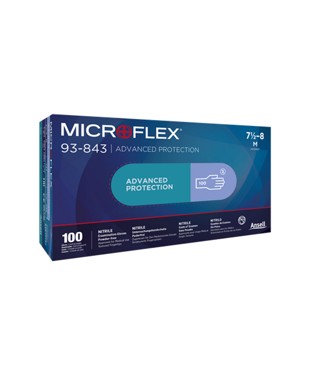 Manusi din nitril nepudrate Ansell MICROFLEX 93-843, unica folosinta