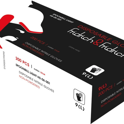 Manusi din nitril nepudrate Fridrich SPOONBILL LIGHT HS-06-001, unica folosinta, 200 buc/cutie