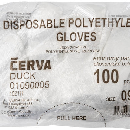 Manusi din polietilena Cerva DUCK, unica folosinta, 100 buc