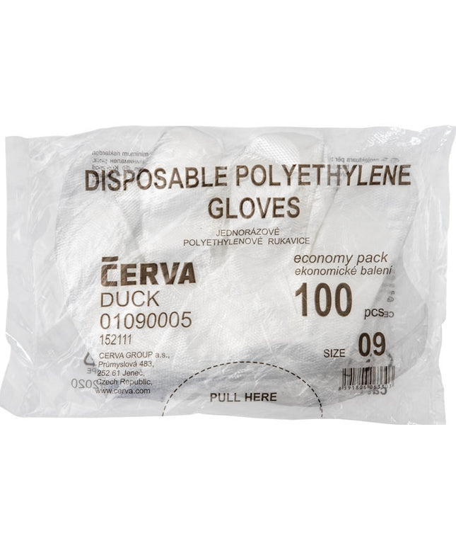 Manusi din polietilena Cerva DUCK, unica folosinta, 100 buc