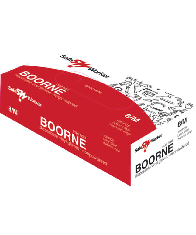 Manusi din vinil nepudrate Safe Worker BOORNE NON, unica folosinta