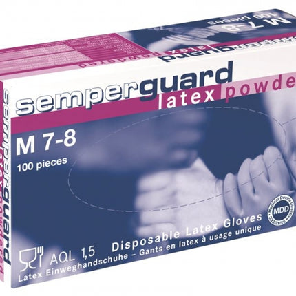 Manusi din latex pudrate SEMPERGUARD, unica folosinta