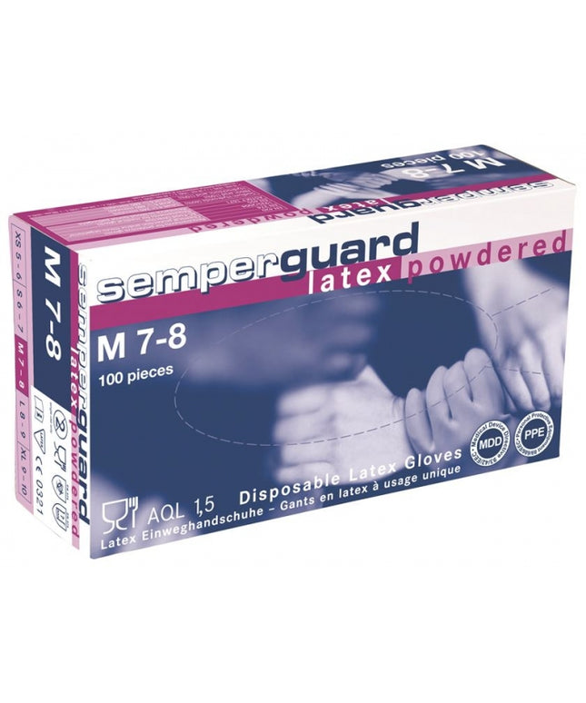 Manusi din latex pudrate SEMPERGUARD, unica folosinta