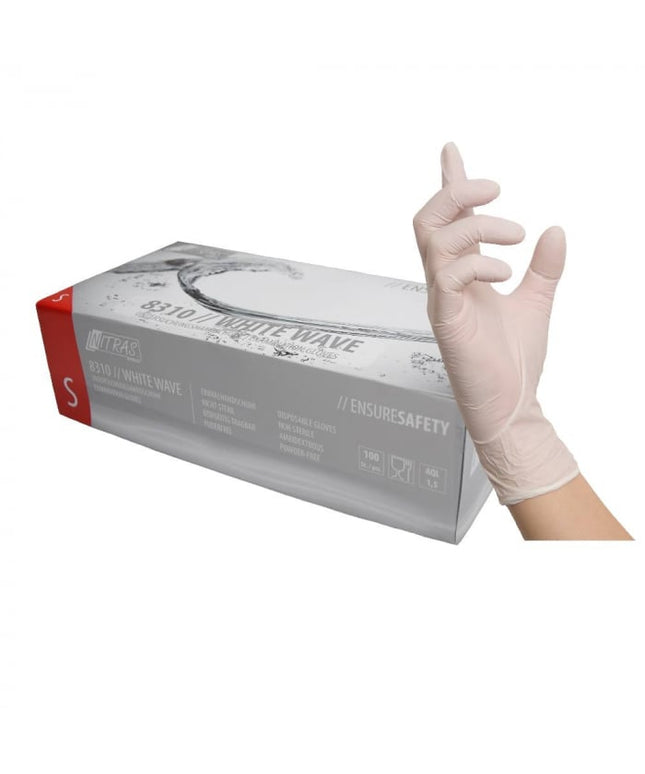 Manusi nitril nepudrate Nitras WHITE WAVE, 100buc