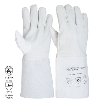 Manusi de protectie sudura Nitras ARGON, piele capra, 35 cm