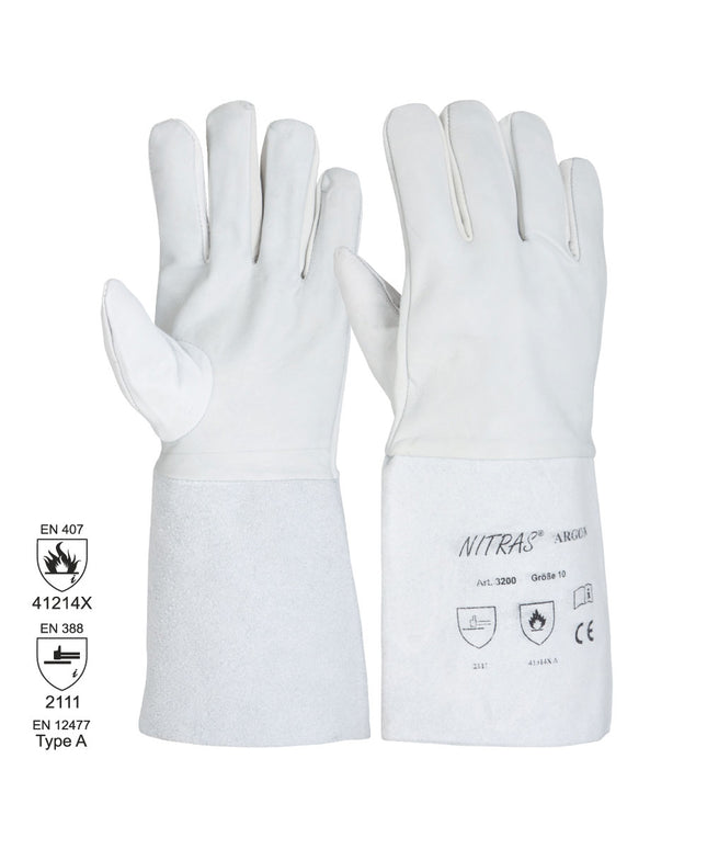Manusi de protectie sudura Nitras ARGON, piele capra, 35 cm